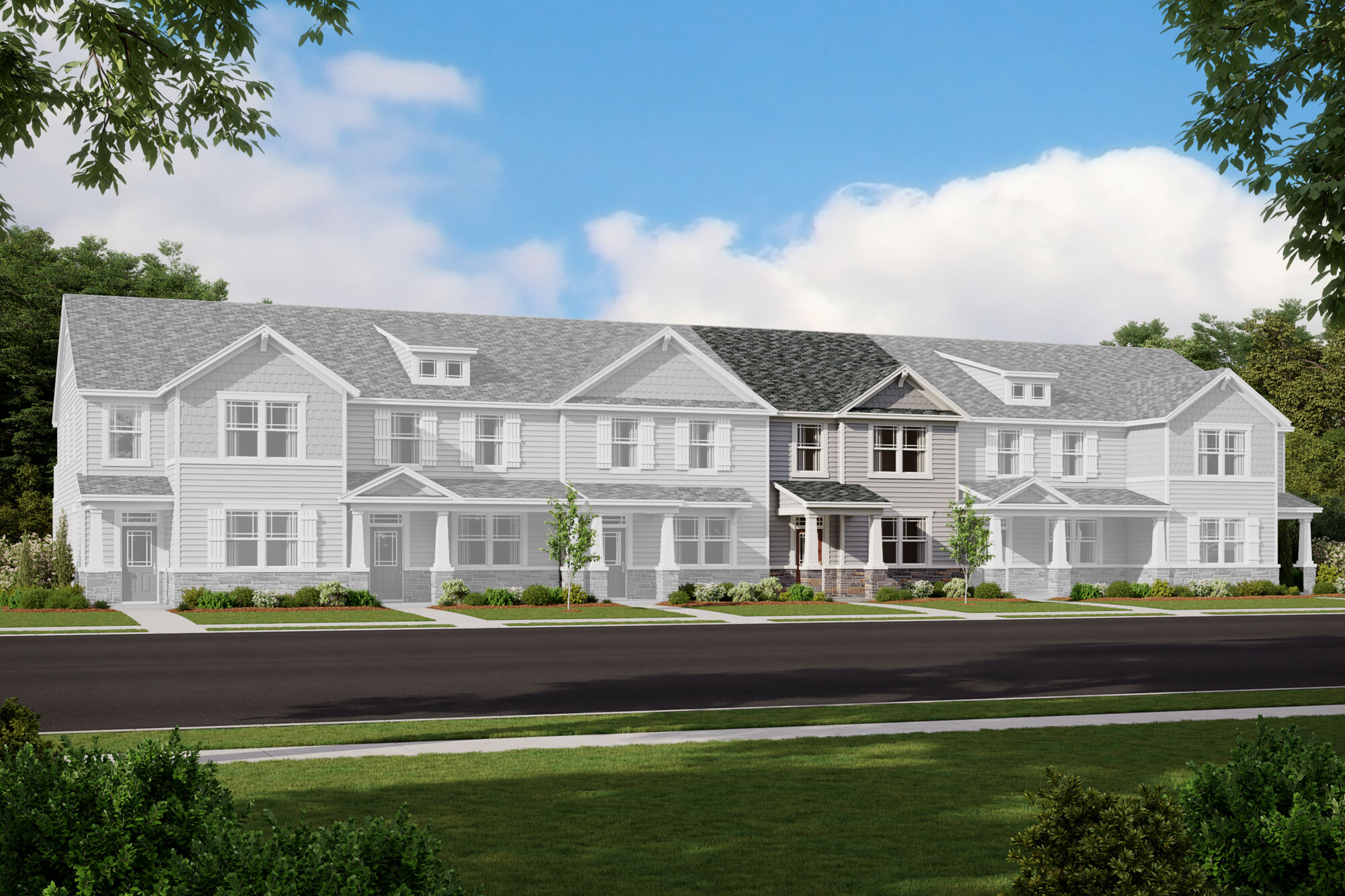  Town Homes with window, door and exterior clapboard