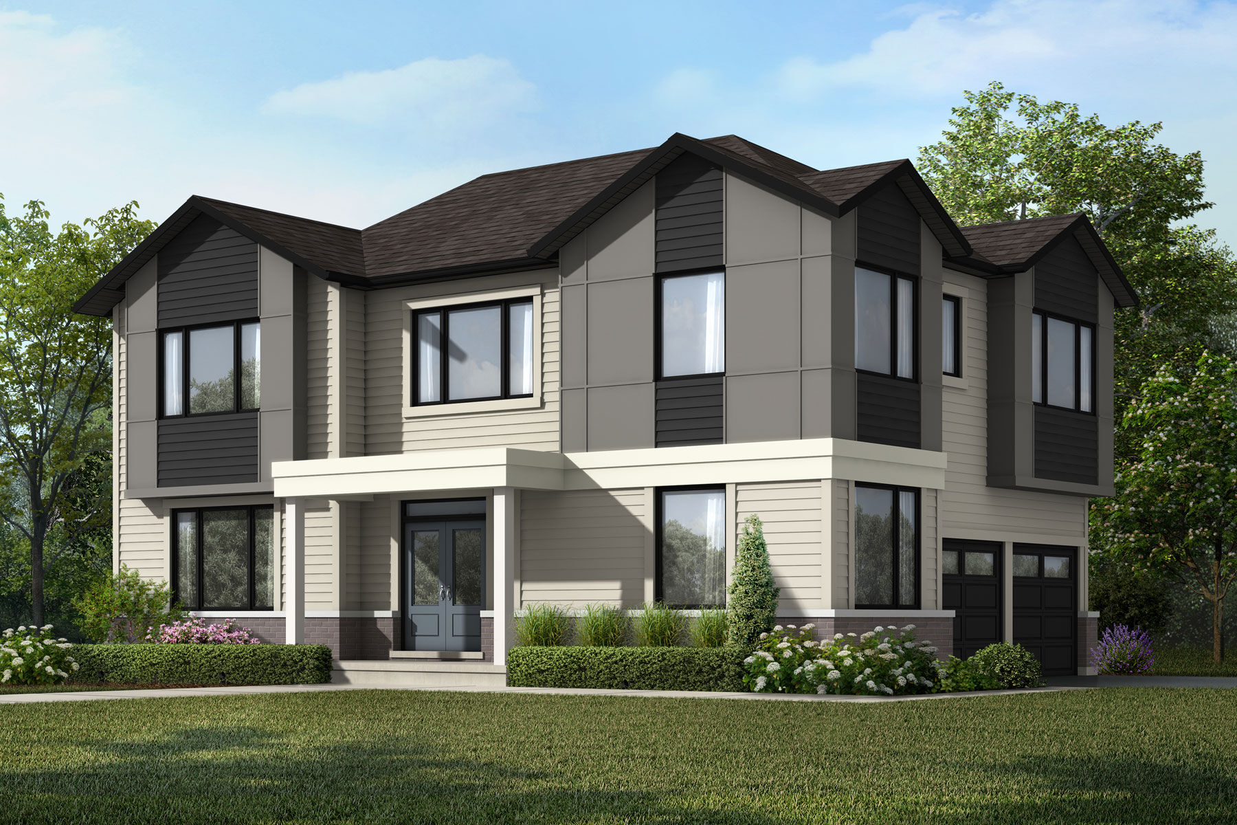 exterior rendering, ZCRB, springwater phase 3, elevation a
