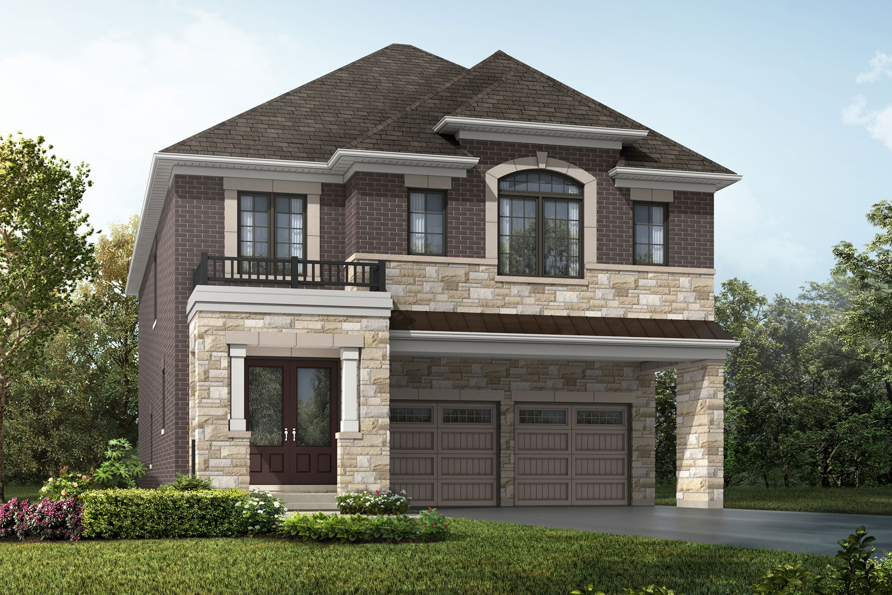 exterior rendering, mulberry, springwater phase 3, english manor
