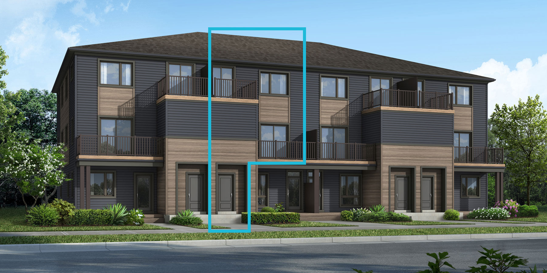 Block Elevation Showing the front entrance in the middle top