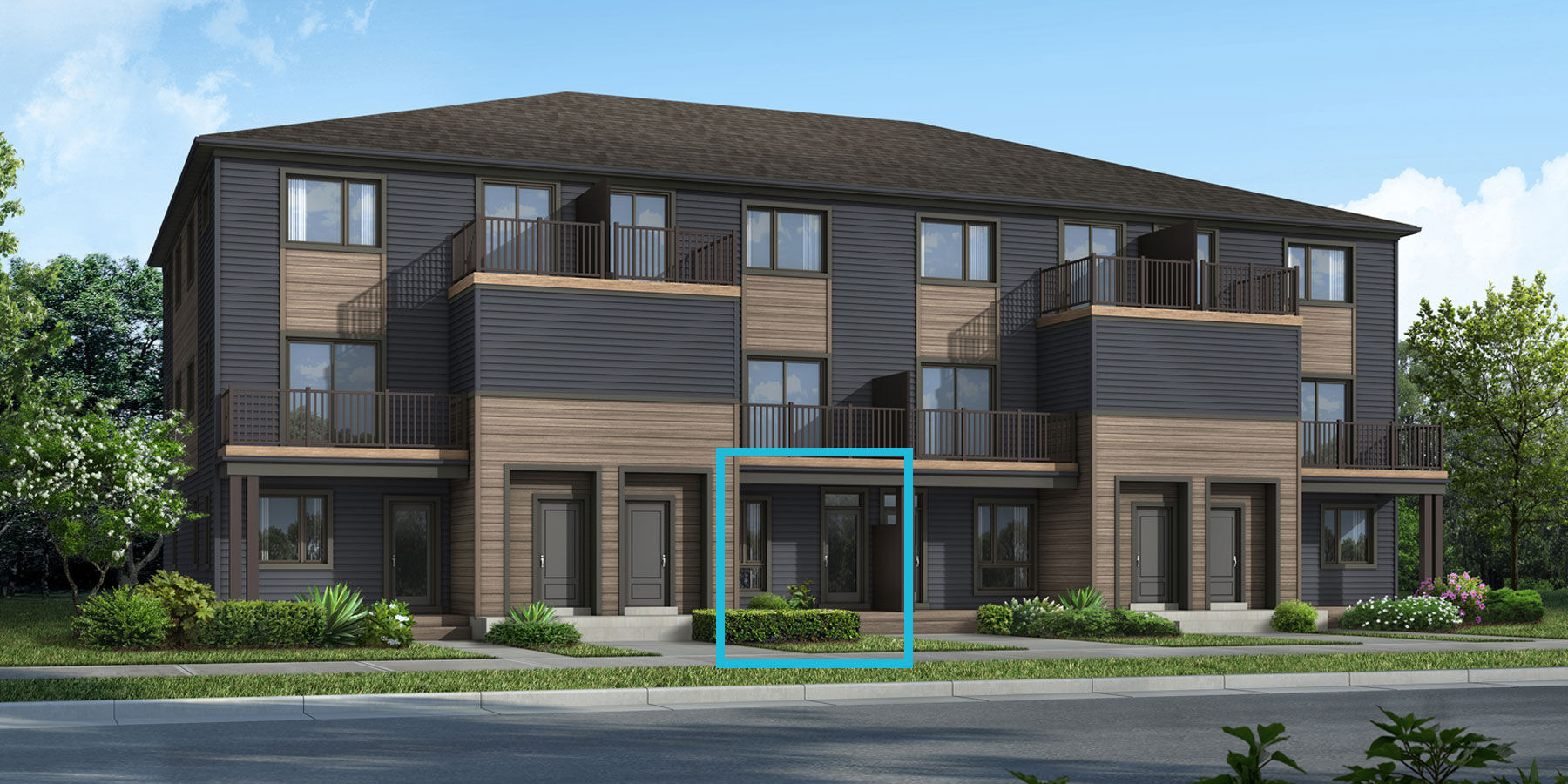 Block Elevation Showing the front entrance in the bottom center