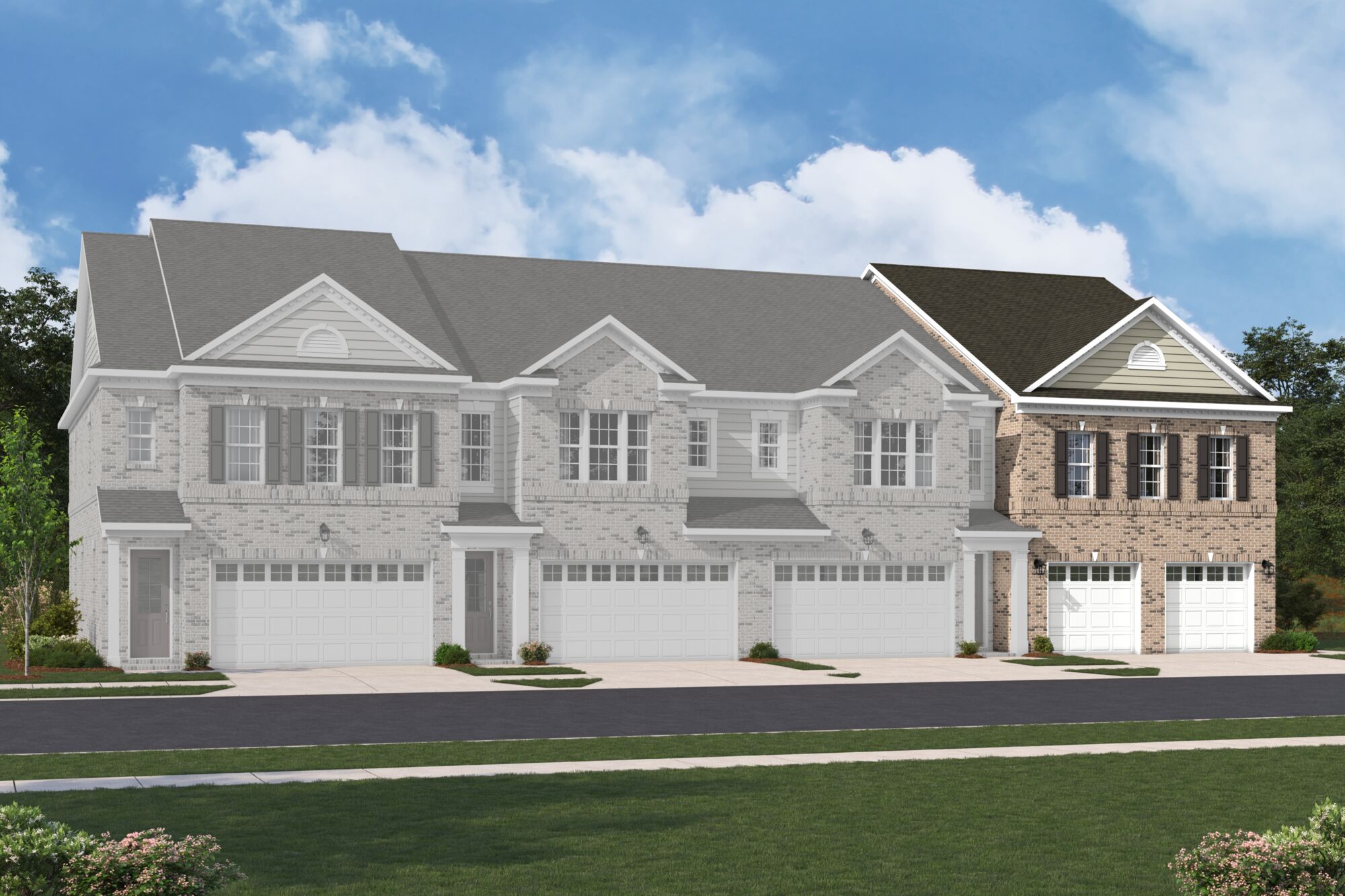 Town Homes with garage, window and door