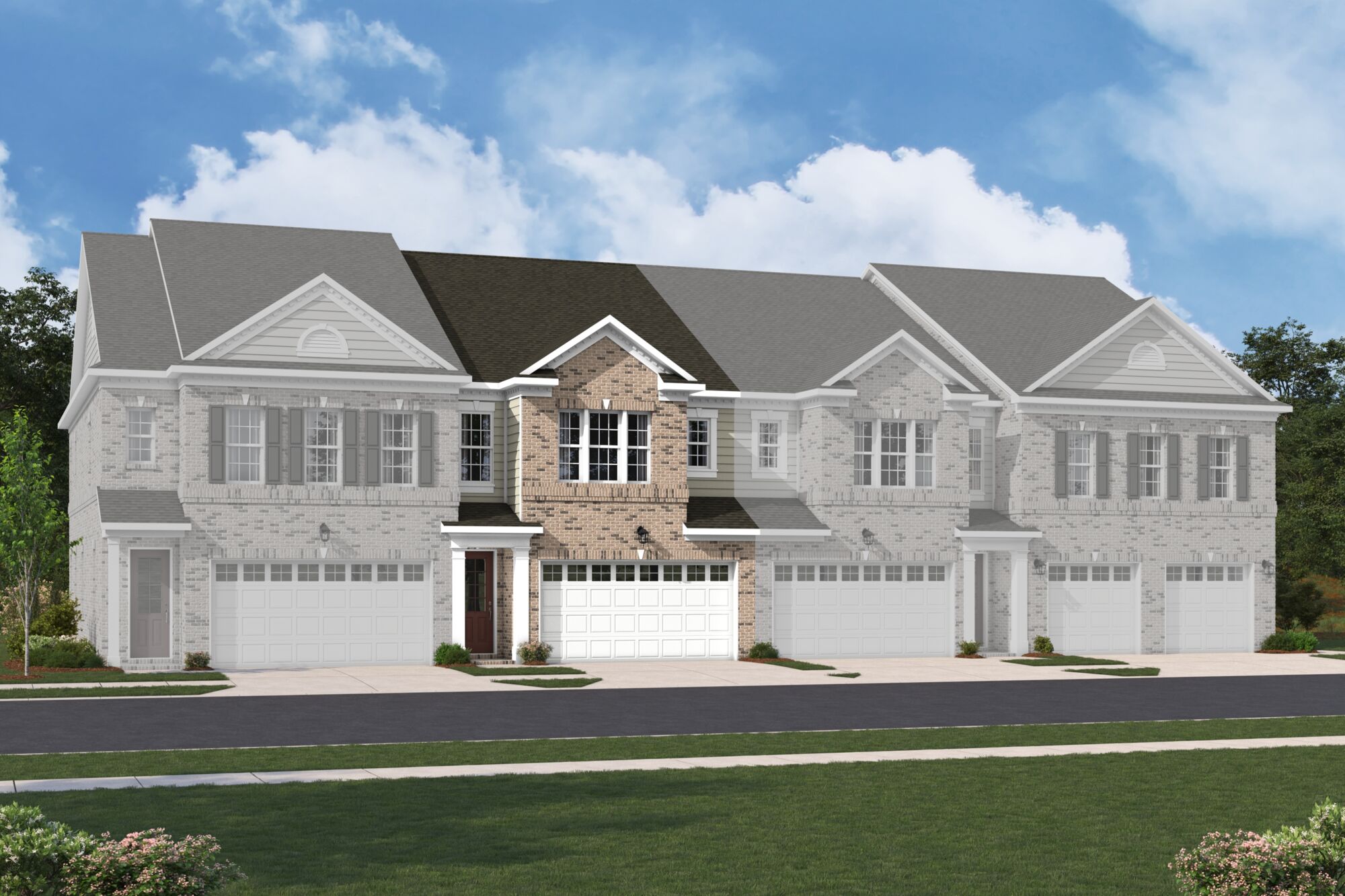  Town Homes with garage, window, door, exterior stone and exterior brick