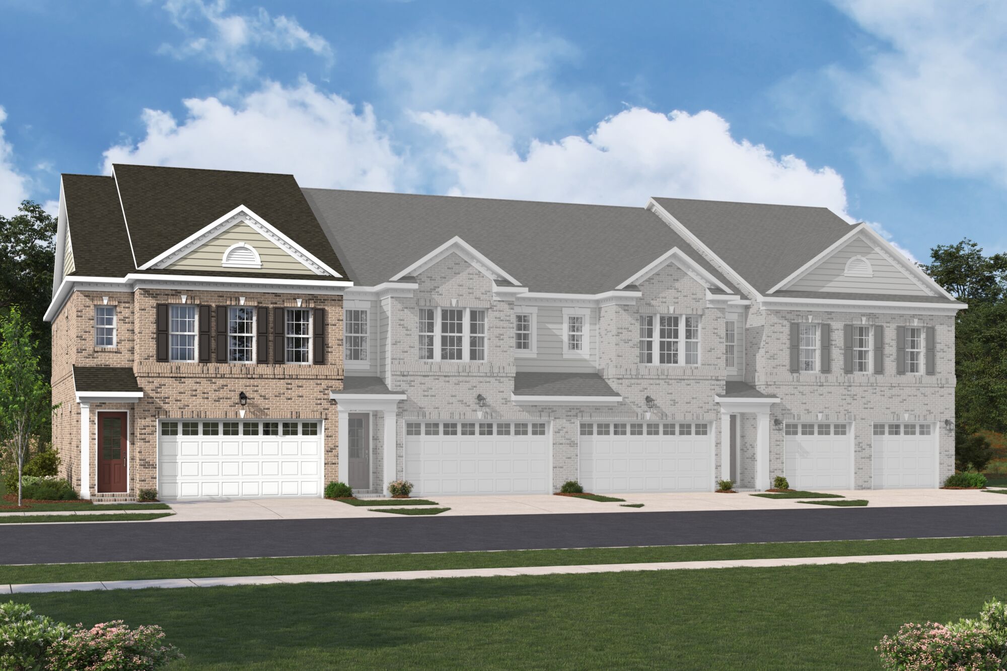  Town Homes with garage, window and door
