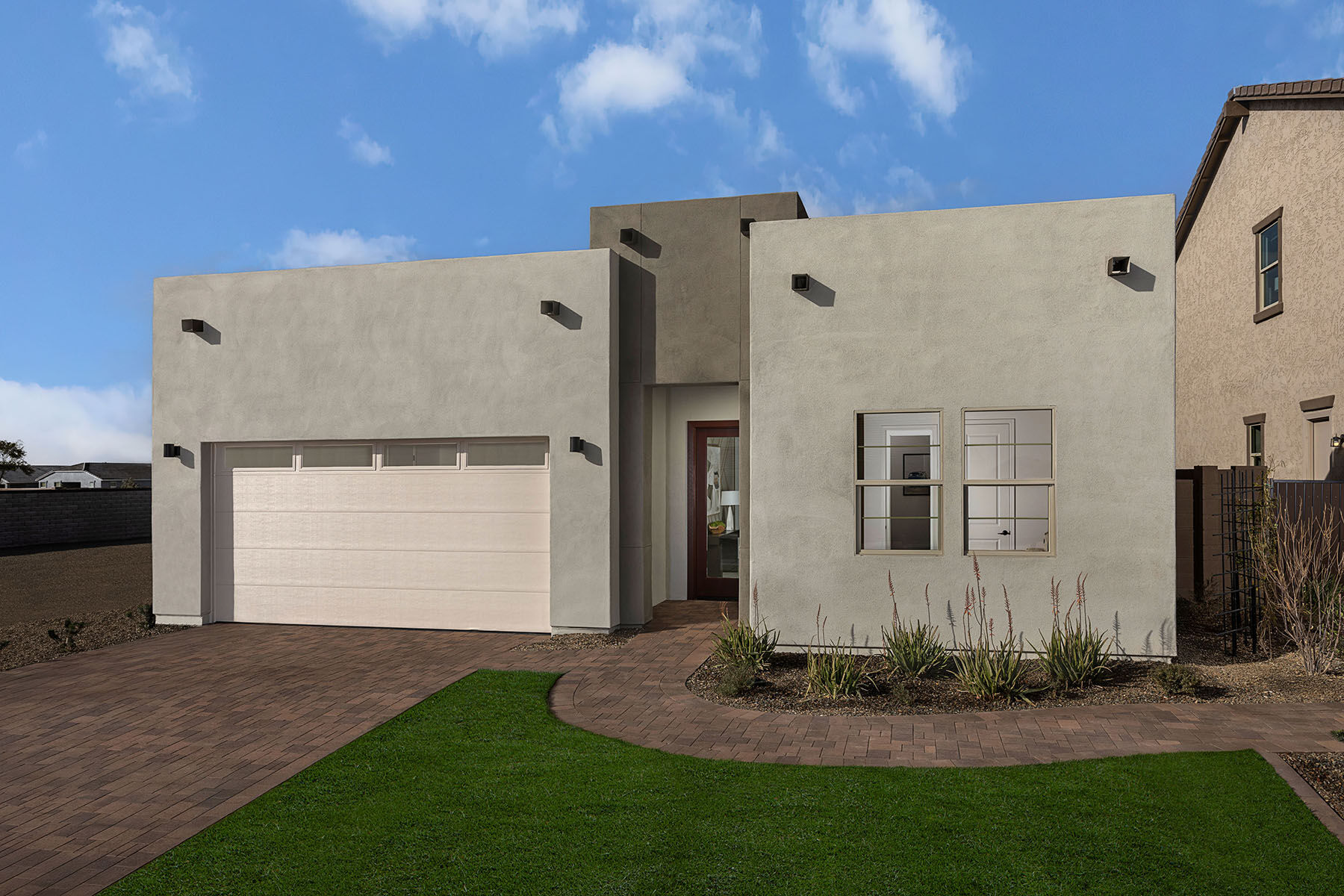 Elevation Front with garage, window and door