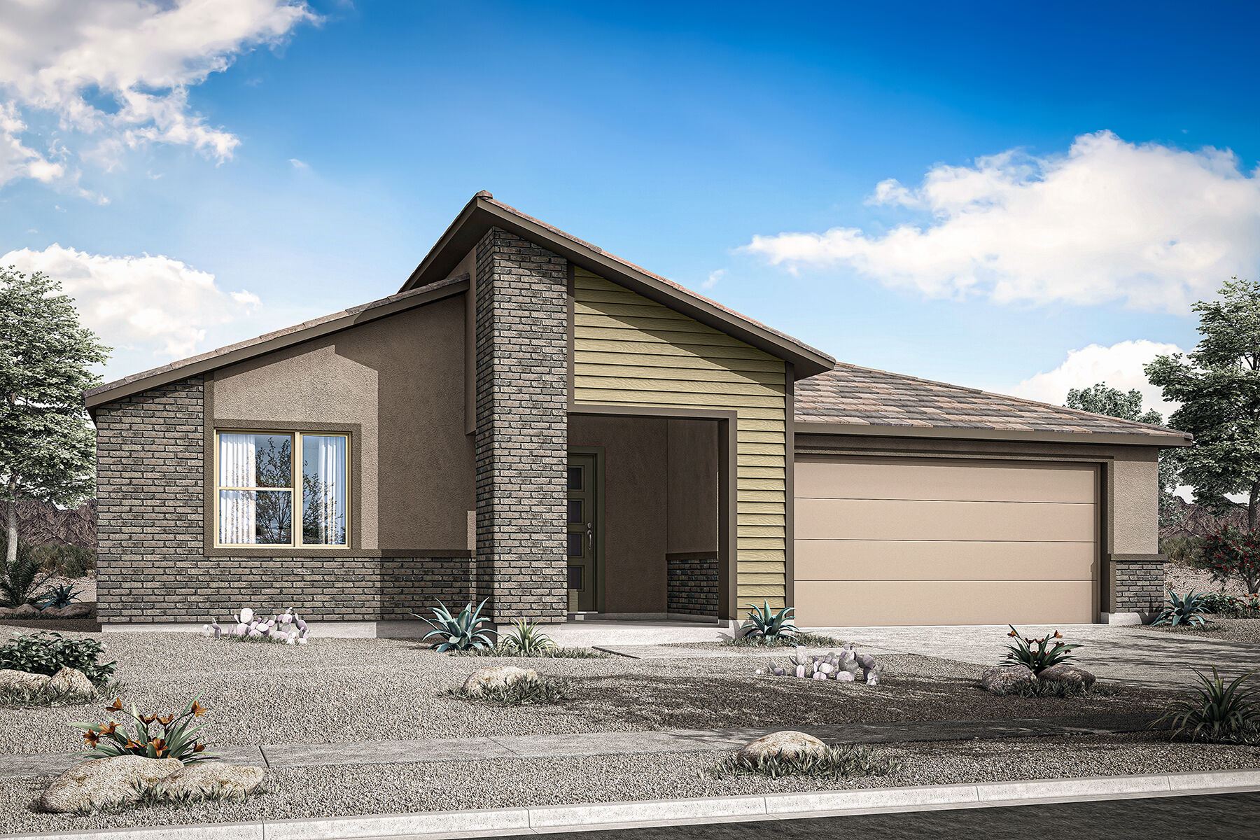 Elevation Front with garage and window