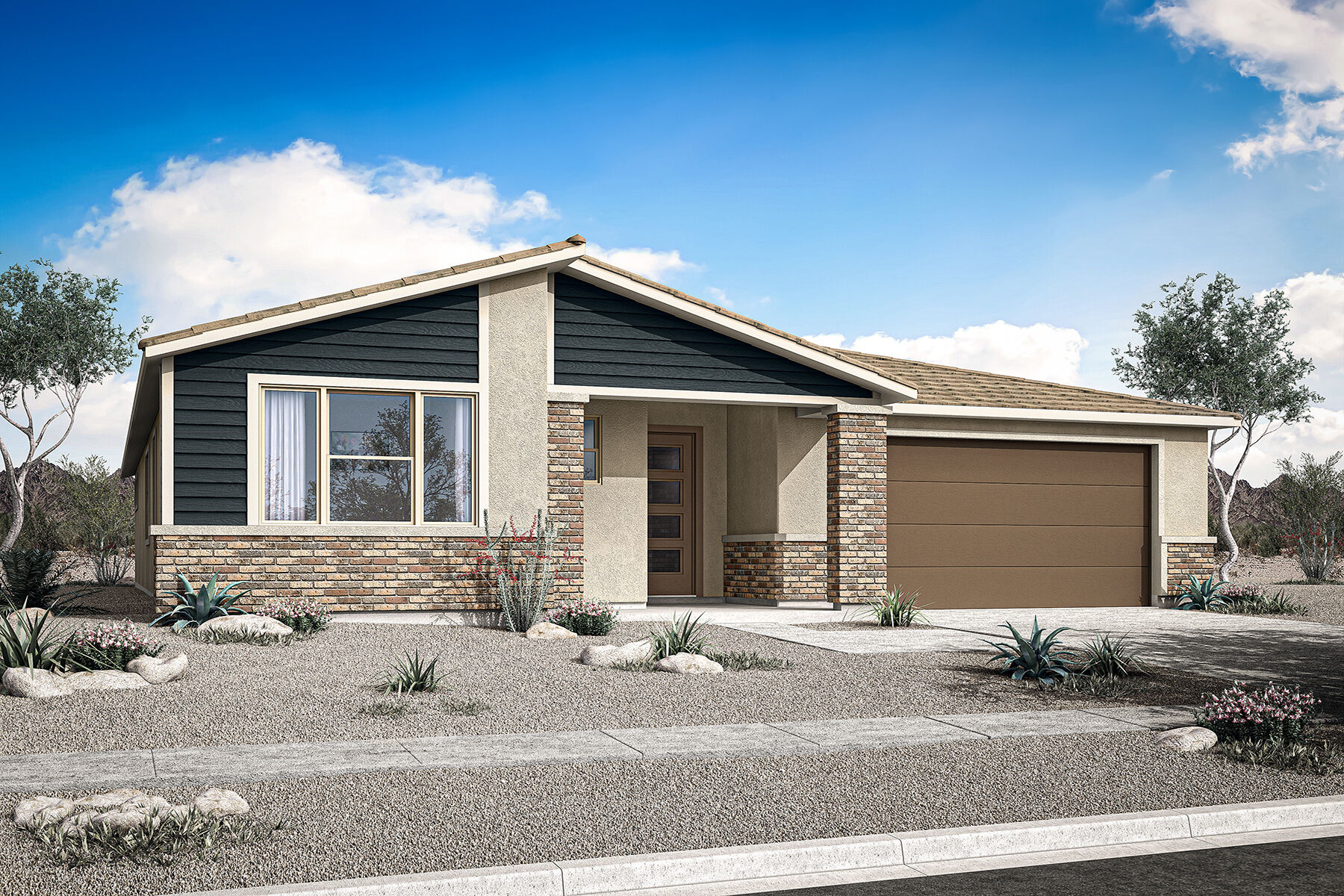 exterior front with garage and windows